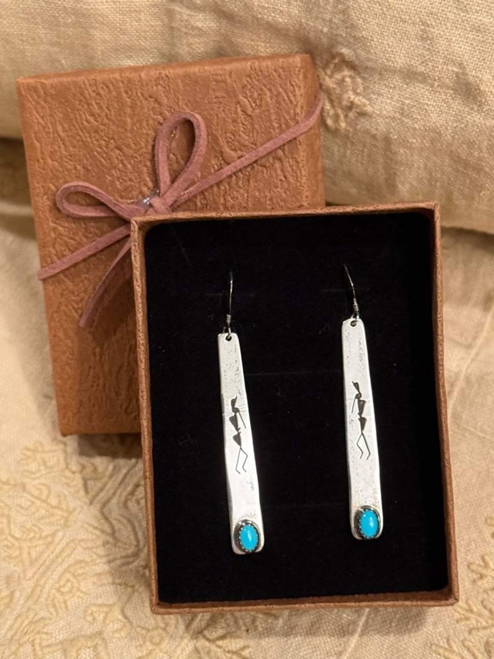 Sterling Silver & Turquoise Earrings - Picture 3 of 4